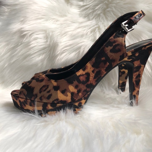 Nine West Animal Print Sling Back Stilettos - Picture 4 of 8